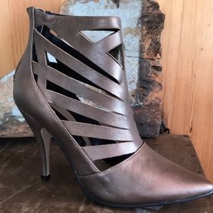 Steven TRIISHA Bronze Metal Stiletto Bootie